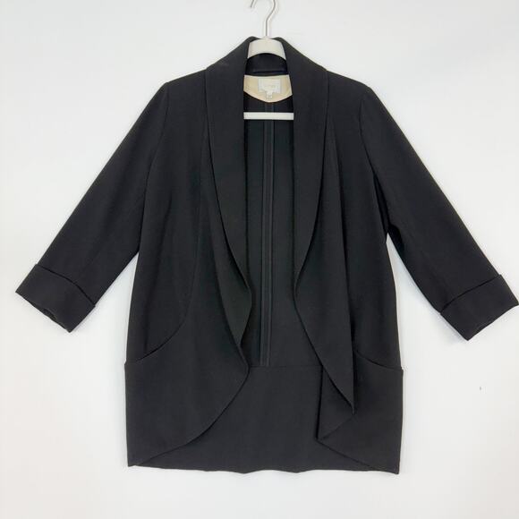 Wilfred Aritzia Chevalier Open Front 3/4 Sleeve Blazer Crepe Black Women's 6 - Picture 2 of 15